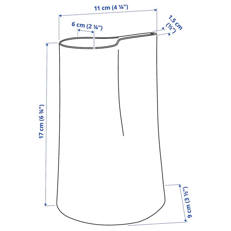 ваза/лейка, ярко-синий, 17 см dimensions