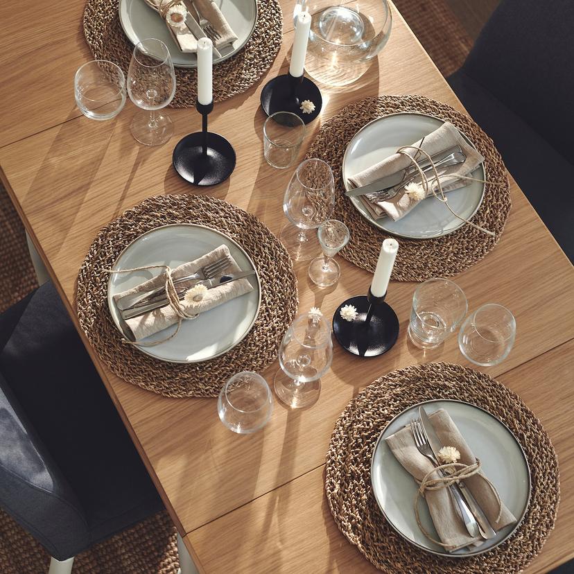 DANDERYD — стол c откидными полами, дубовый шпон/белый, 74/134x80 см