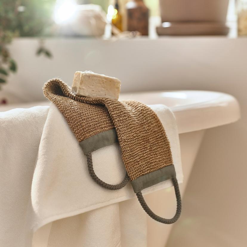 DVÄRGHYACINT — мочалка для тела, естественный/серо-зеленый