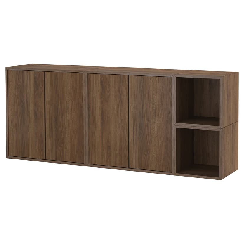 EKET — Комбинация настенных шкафов, под грецкий орех, 175x35x70 см
