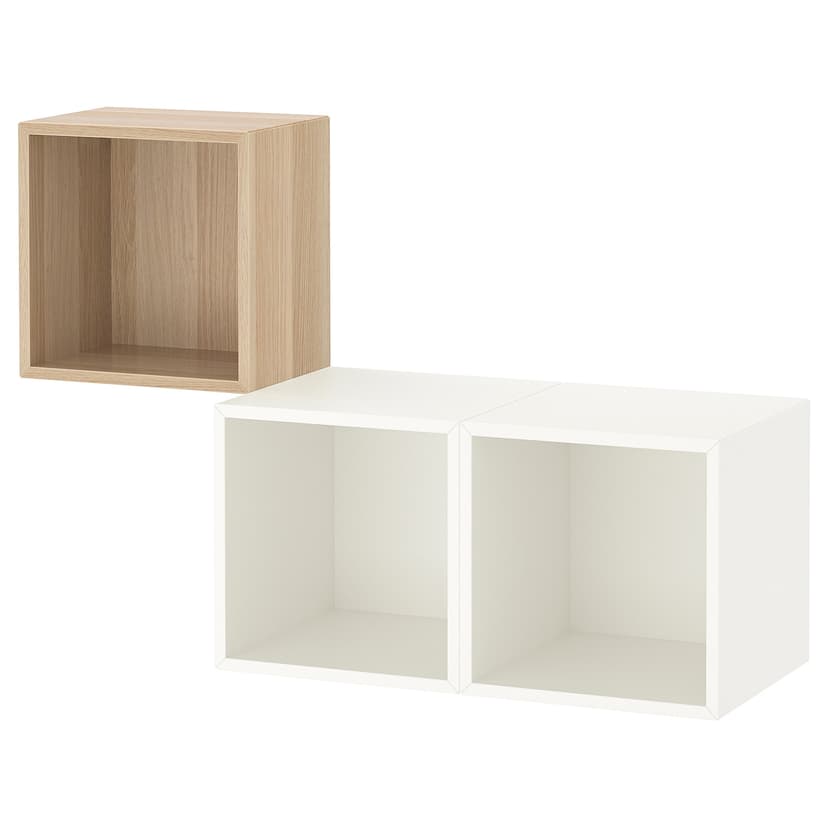 EKET — комбинация настенных шкафов, под беленый дуб/белый, 105x35x70 см