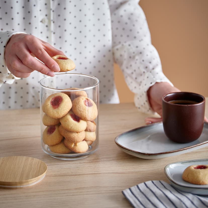 EKLATANT — Słoik z pokrywką, szkło bezbarwne/bambus,