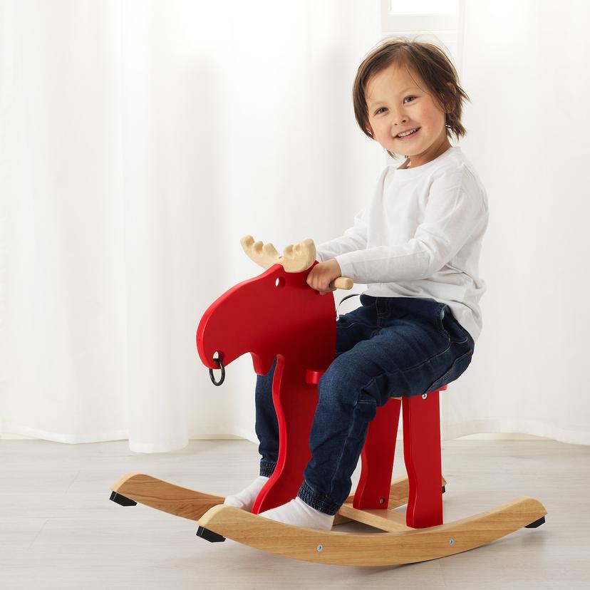 EKORRE — лось-качалка, красный/каучуковое дерево