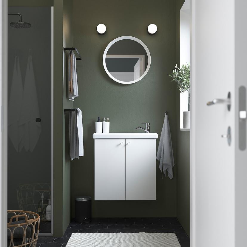 ENHET / TVÄLLEN — Szaf umyw z drzwiami/umyw/bateria, biały,