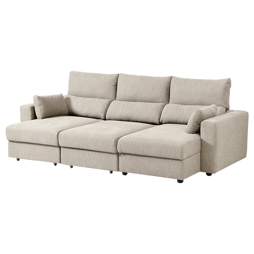 ESKILSTUNA — Sofa 3-osobowa z szezlongiem, Hillared beżowy,