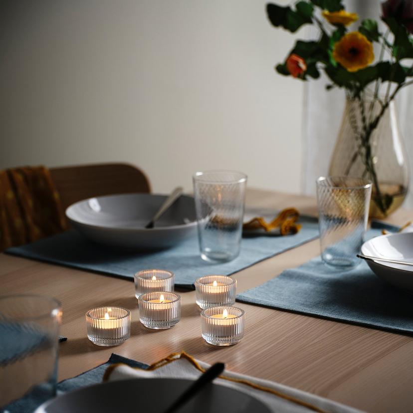 FINSMAK — подсвечник для греющей свечи, прозрачное стекло, 3.5 см