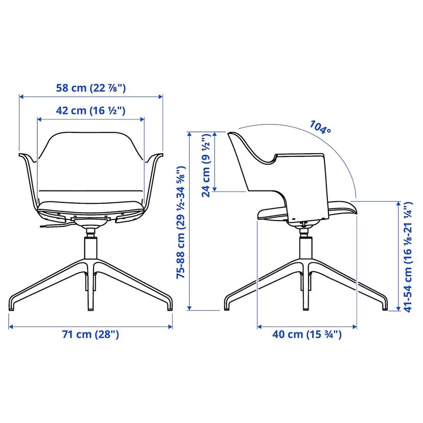 FJÄLLBERGET — Конференционное кресло, шпон из белого тонированного дуба/бежевый цвет Gunnared
