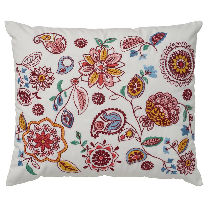FJÄLLFRYLE — Подушка, белая, разноцветная/вышивка