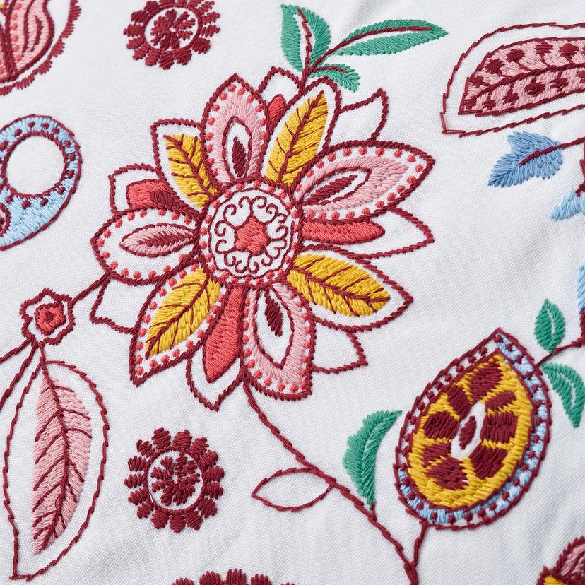 FJÄLLFRYLE — Подушка, белая, разноцветная/вышивка