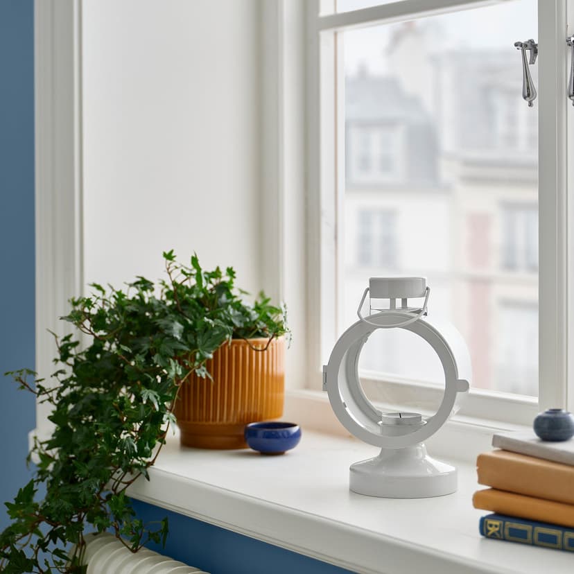 FLODSVALA — Latarenka na tealighta wew/zew, kremowy,