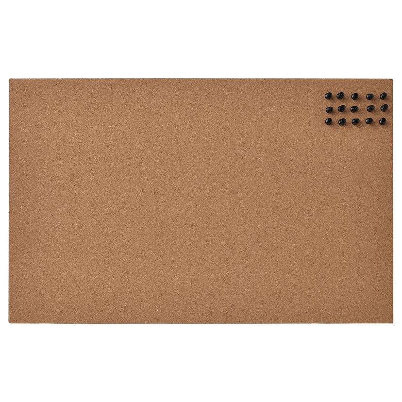 FLÖNSA — доска для записей, с кнопками, пробка, 52x33 см