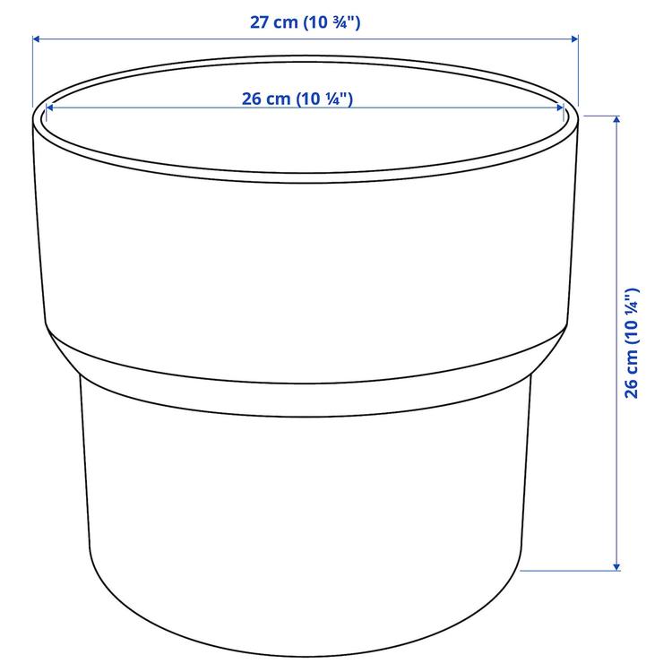 кашпо, д/дома/улицы белый, 24 см dimensions