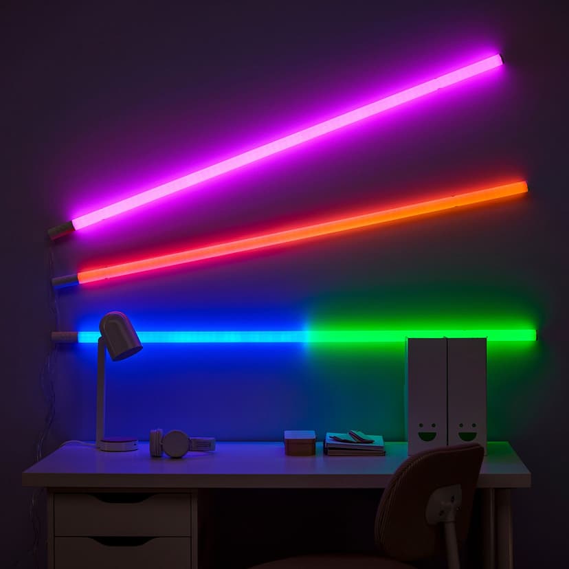 FÖRLIG — Lampa podłogowa/ścienna LED, biały/z regulacją barw,