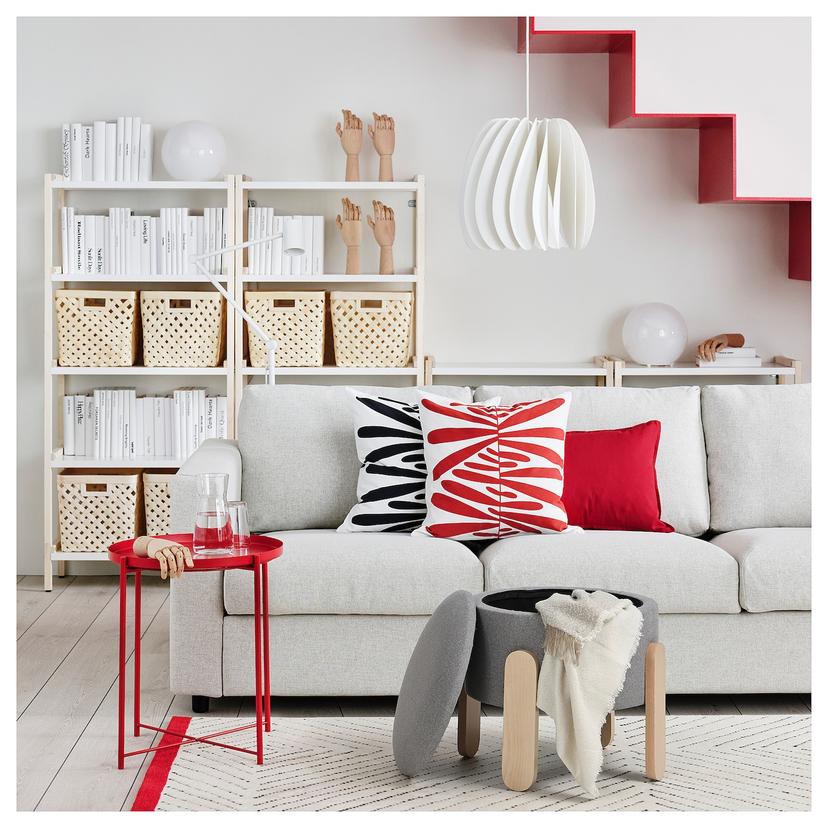 FÖRLUNDA — пуф, с отделением для хранения/Tonerud серый