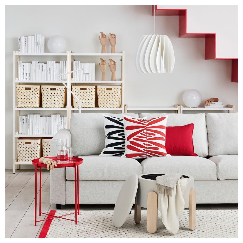 FÖRLUNDA — пуф, с отделением для хранения/Vissle бежевый