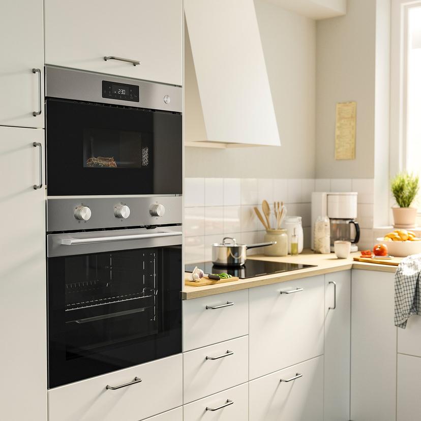 FRILLESBO — Kuchenka mikrofalowa do zabudowy, IKEA 300 stalowy,