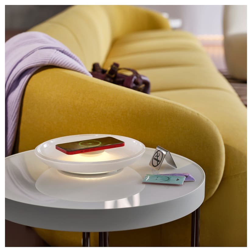 FRÖTORP — Stolik, biały chrom/biały szkło,