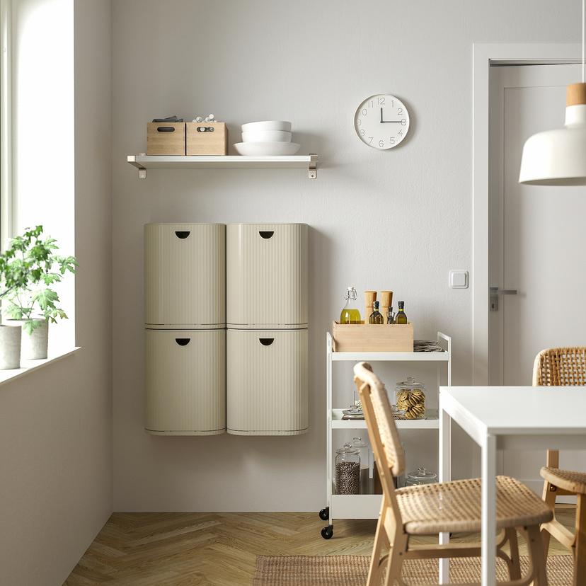 GÅRDSBUTIK — контейнер с крышкой, серо-бежевый, 21 л