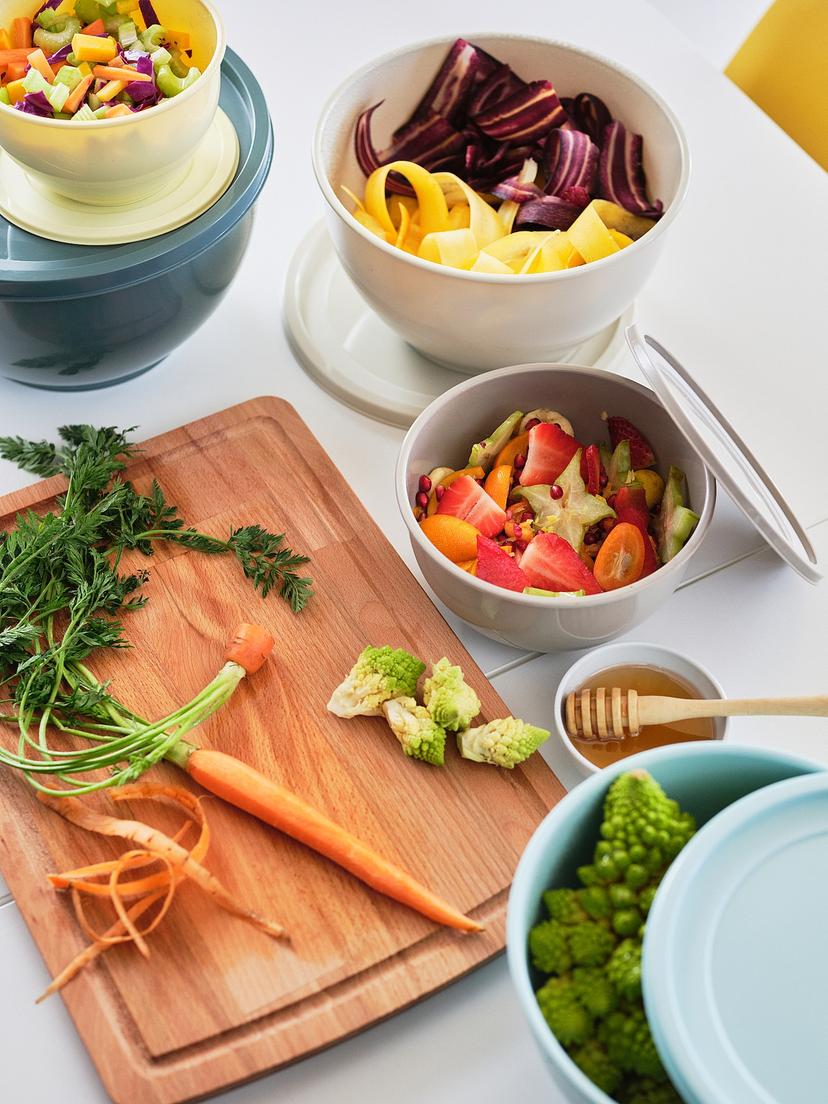 GARNITYREN — миска с крышкой, 5 шт., разные цвета