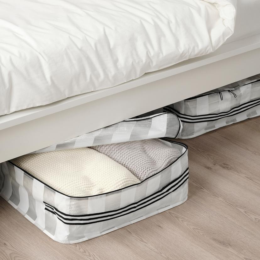 GÖRSNYGG — сумка для хранения, белый/прозрачный, 55x49x19 см