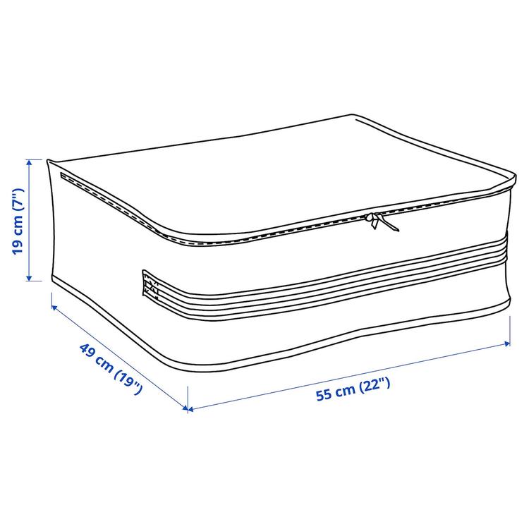 сумка для хранения, белый/прозрачный, 55x49x19 см dimensions