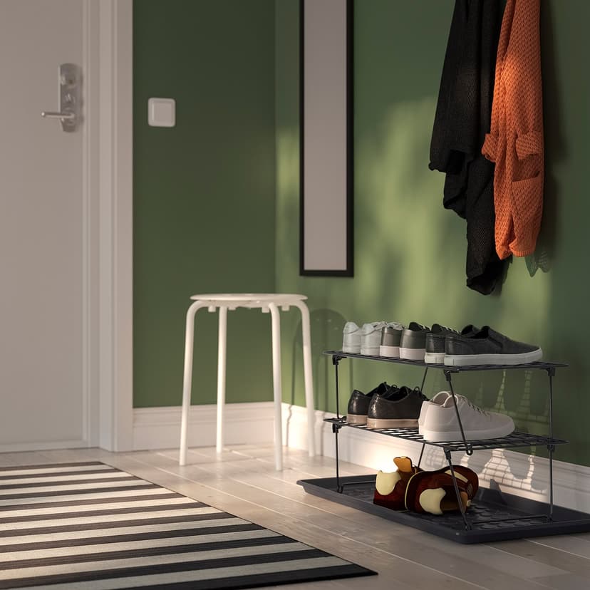 GREJIG / BAGGMUCK — Meble do przedpokoju, zestaw 3 szt, szary,