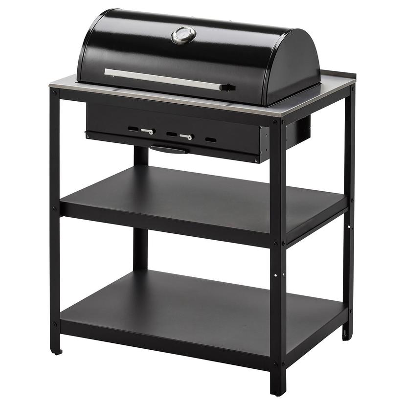 GRILLSKÄR — угольный гриль, черный/нержавеющ сталь для сада, 86x61 см