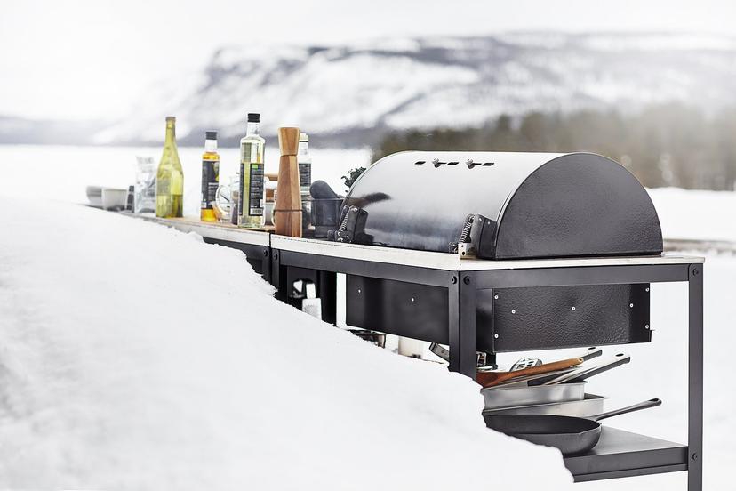 GRILLSKÄR — угольный гриль, черный/нержавеющ сталь для сада, 86x61 см