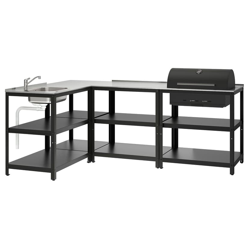 GRILLSKÄR — Zlew kuchenny/grill węglowy ogr, stal nierdz,