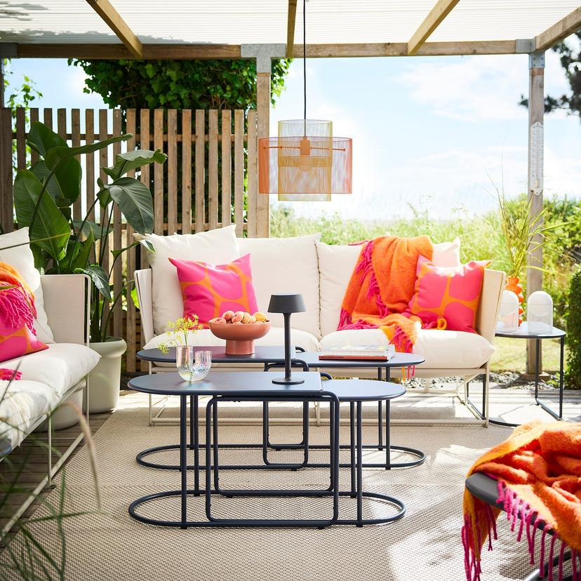 GRYTSHOLM — комплект столов, 2 шт, для сада/черно-синий