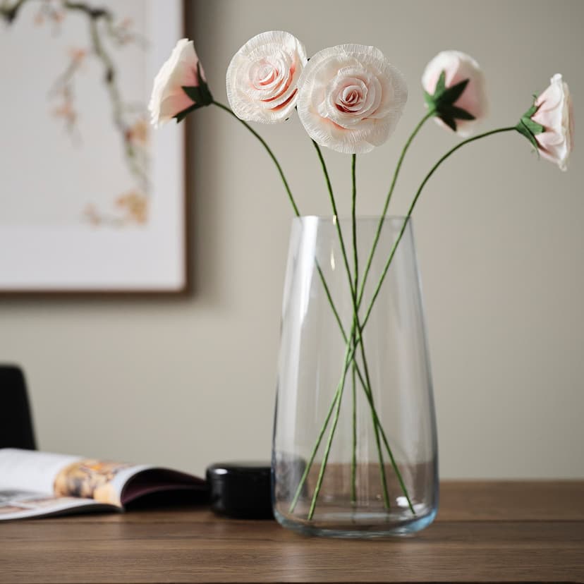 GULDSPETT — Sztuczny kwiat, papier/Róża różowy,