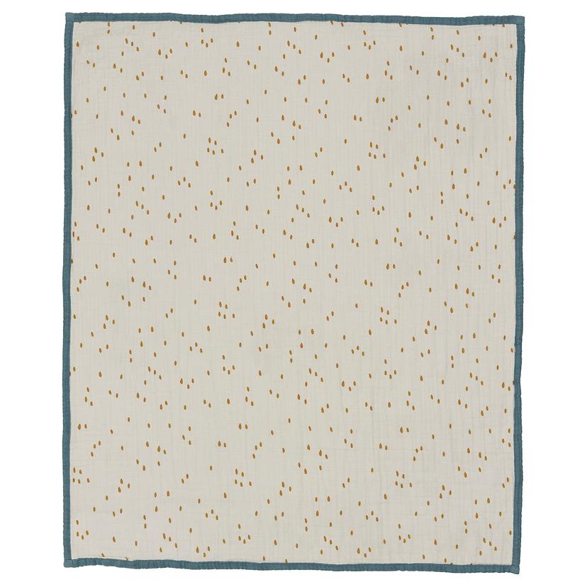 GULDVÄVARE — одеяло детское, синий/белый точечный, 80x100 см