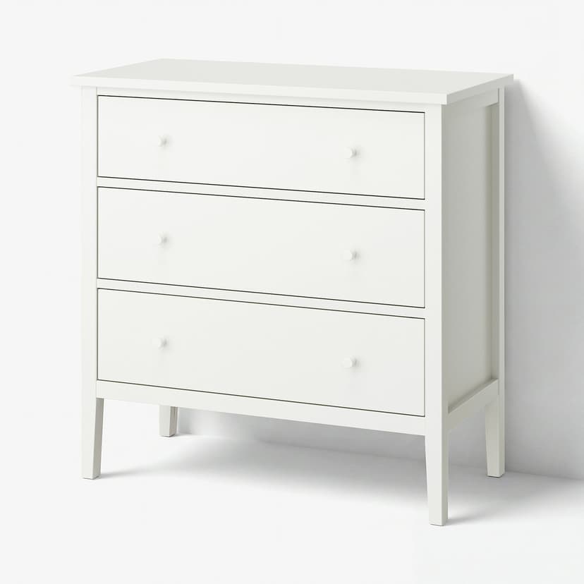 GULLABERG — Комод с 3 ящиками, белый, 99x48x100 см
