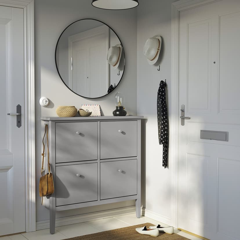 GULLABERG — Szafka na buty, 4 przegrody, szary,