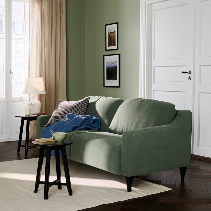 GULLVALLA — Sofa 3-osobowa, Silkeryd ciemny szarobeżowy,