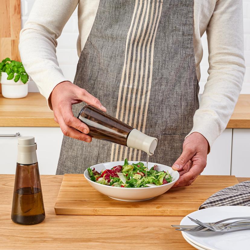 HALVTOM — бутылка с крышкой с дозатором, стекло/коричневый, 19 см