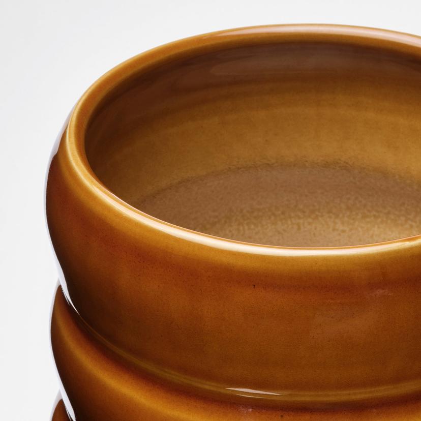 HASSELBUKETT — кашпо, д/дома/улицы/коричнево-желтый, 12 см