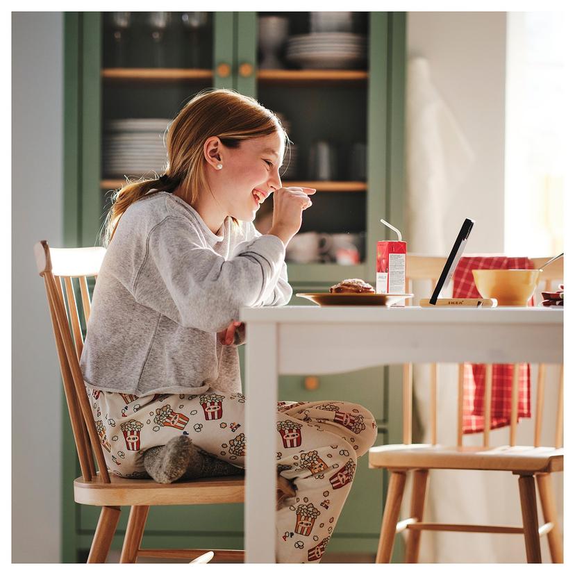 HAUGA / HÖGVED — стол и 4 стула, белый/березовый шпон, 118x74 см