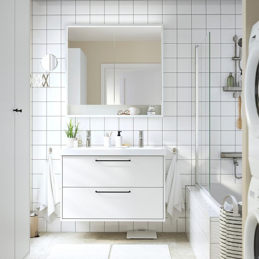 HAVBÄCK / ORRSJÖN — Шкаф с ящиками/раковиной/смесителем, 102x49x69 см