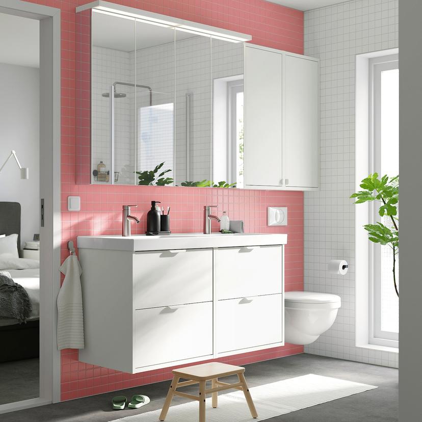 HAVBÄCK / ORRSJÖN — Шкаф под раковину/раковина/смеситель, 122x49x69 см