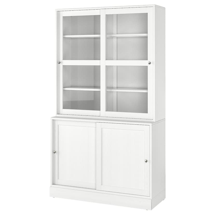 HAVSTA — комбинация с раздвижными дверьми, белый, 121x47x212 см