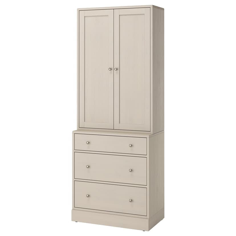HAVSTA — комбинация для хранения с ящиками, серо-бежевый, 81x47x212 см