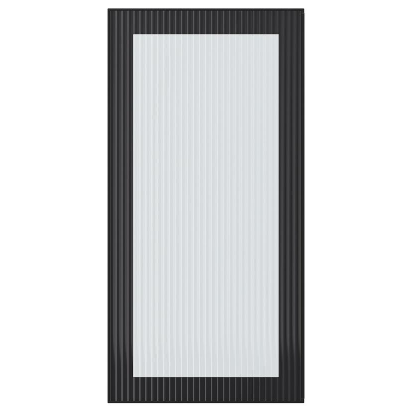 HEJSTA — стеклянная дверь, антрацит/рифленое стекло, 40x80 см