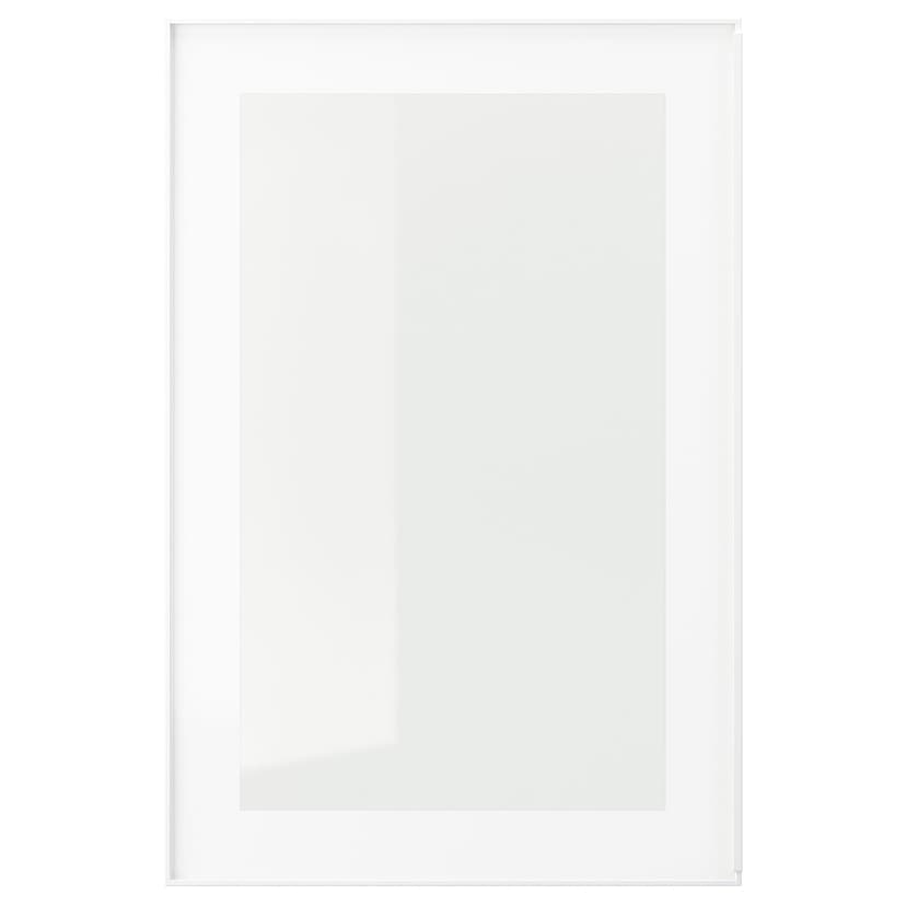 HEJSTA — стеклянная дверь, белый/прозрачное стекло, 40x60 см