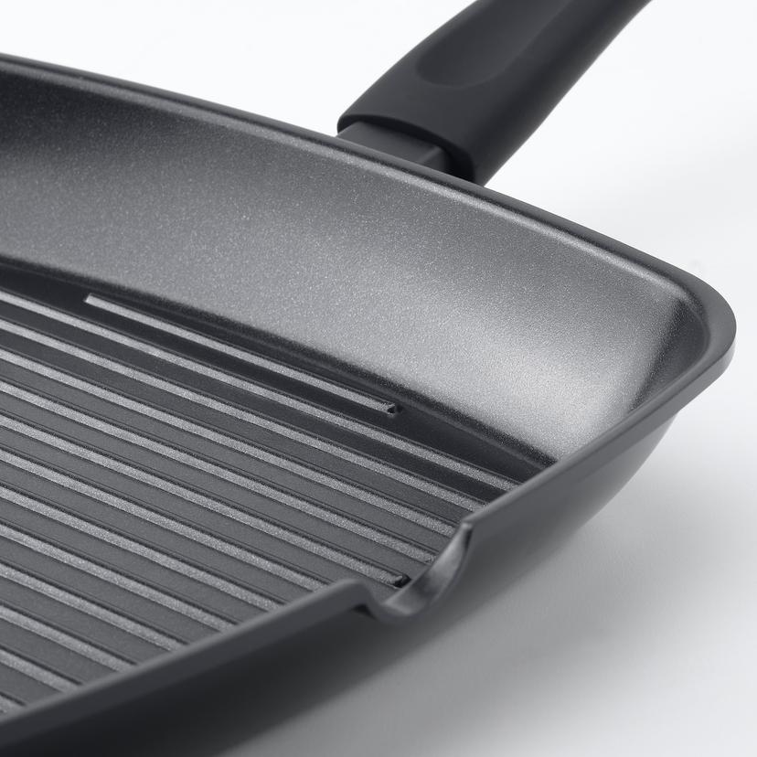 HEMLAGAD — сковорода для гриля, антипригарное покрытие черный, 28x28 см