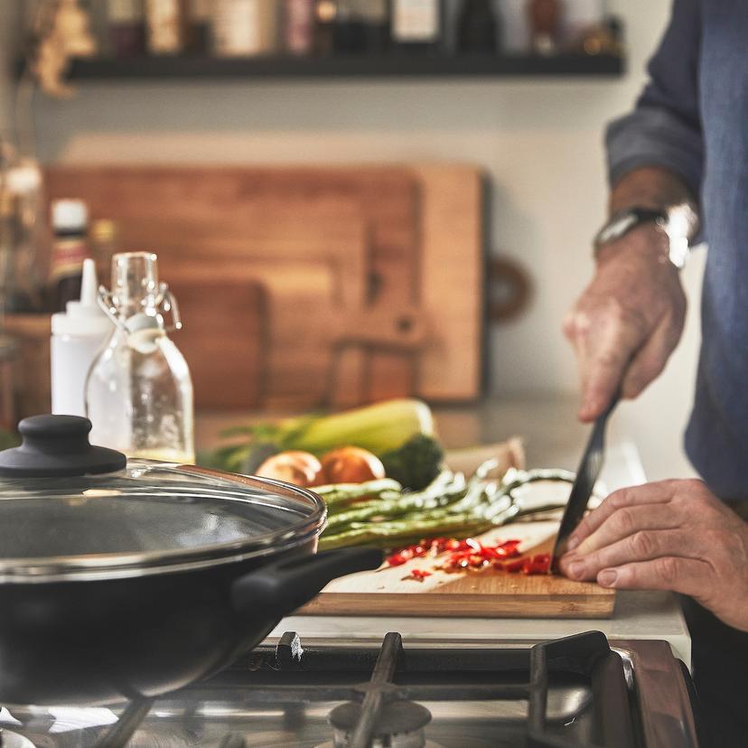 HEMLAGAD — вок-сковорода c крышкой, антипригарное покрытие черный, 28 см