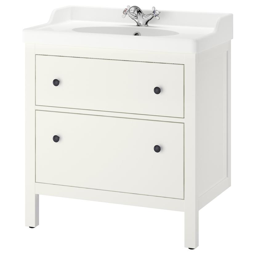 HEMNES / RUTSJÖN — шкаф с ящиками/раковина/смеситель