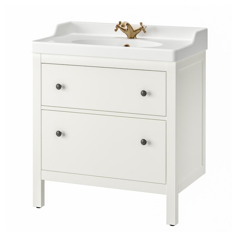 HEMNES / RUTSJÖN — шкаф с ящиками/раковина/смеситель