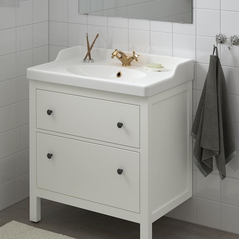 HEMNES / RUTSJÖN — шкаф с ящиками/раковина/смеситель