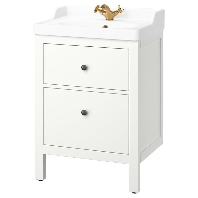 HEMNES / RUTSJÖN — шкаф с ящиками/раковина/смеситель
